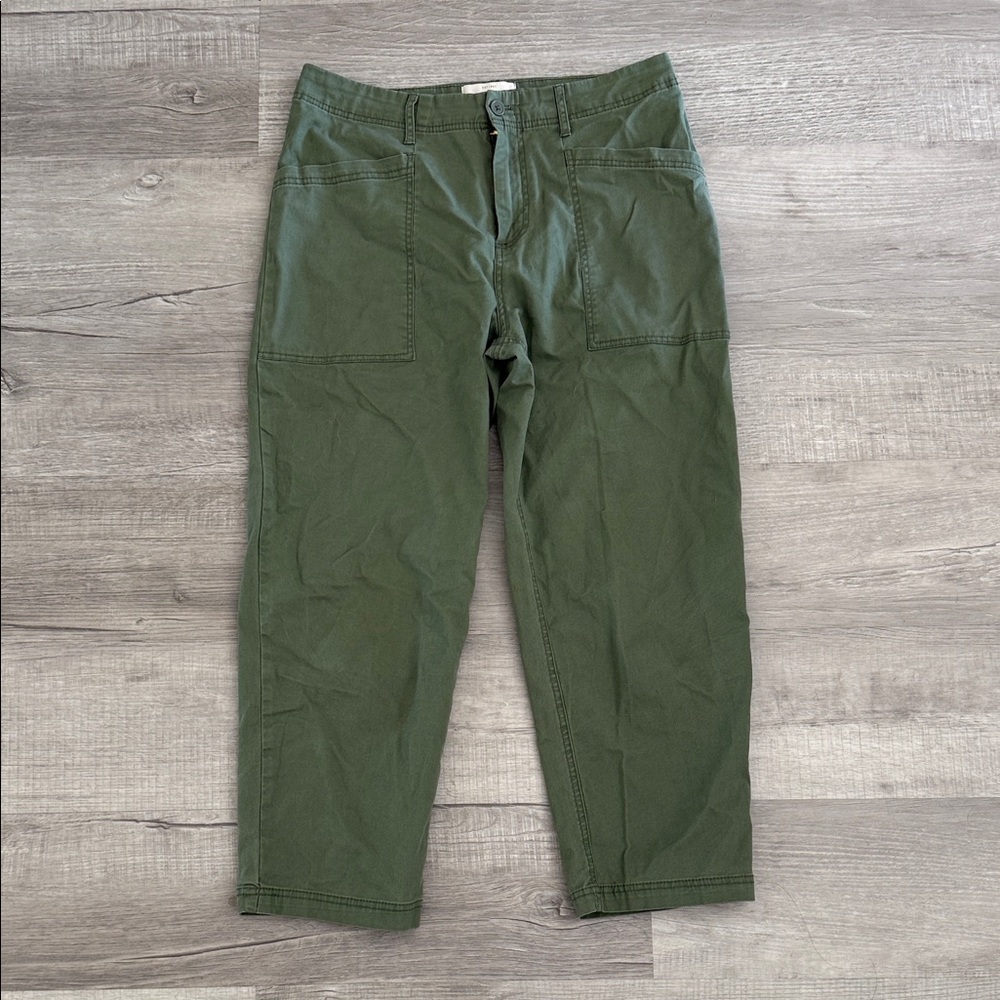 Barrel cut green khaki trousers - worn twice.
